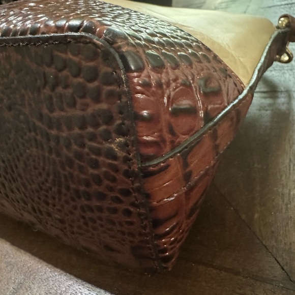 Brahmin Cream and Brown Crossbody Bag